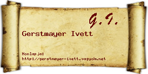 Gerstmayer Ivett névjegykártya